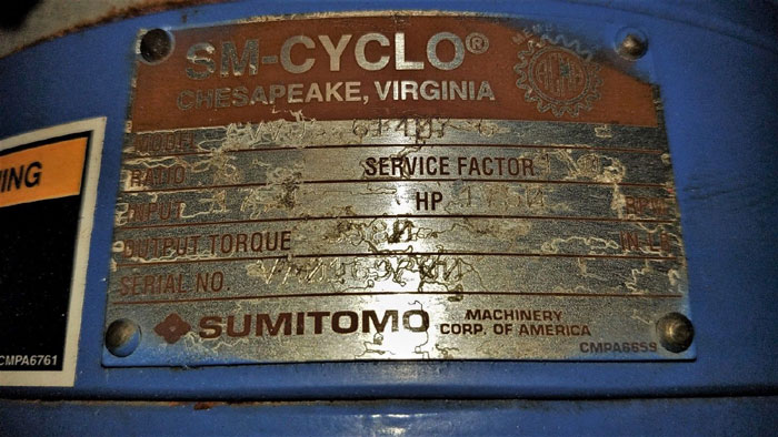 Sumitomo SM-CYCLO 6000 Series Gear Drive CVVJ3-6140Y-6