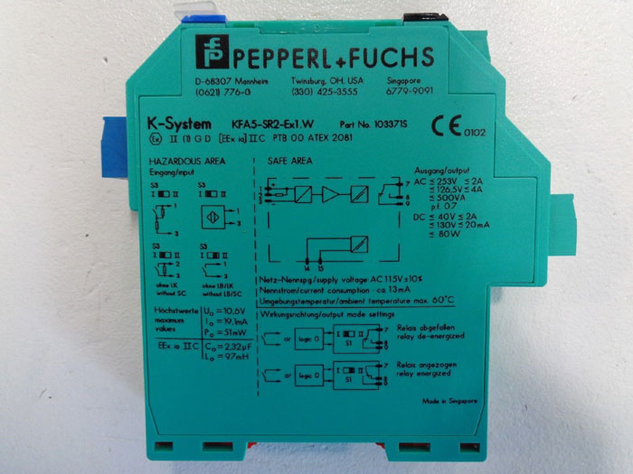 Pepperl Fuchs Switch Amplifier KFA5-SR2-Ex1.W, Part# 103371S