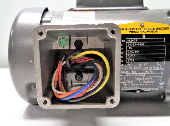 Baldor Reliance Motor, 1/4 HP, 115/230V, 1725RPM, 1PH, KL3403, 34C63-5506