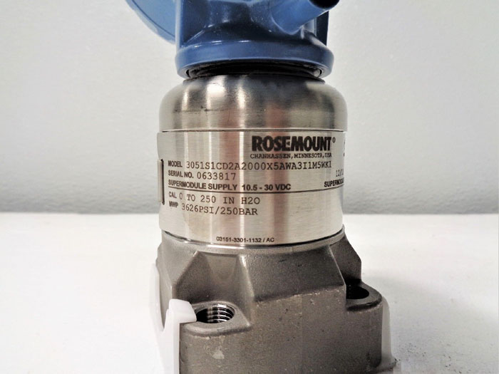 Rosemount 0 - 250 in H2O Pressure Transmitter 3051S1CD2A2000X5AWA3I1M5WK1