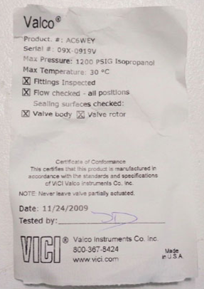 VICI Valco A 60 Low Temperature Actuator AC6WEY