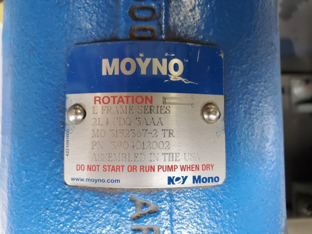 Moyno L-Frame Series Pump 2L4 CDQ 3AAA, Part# 3904012002 w/ GE 1.5 HP Motor
