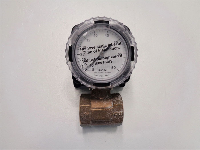 RCM Industries .5 to 60 GPM Flo-Gage Flowmeter, Bronze, 1 1/2-71-R-60