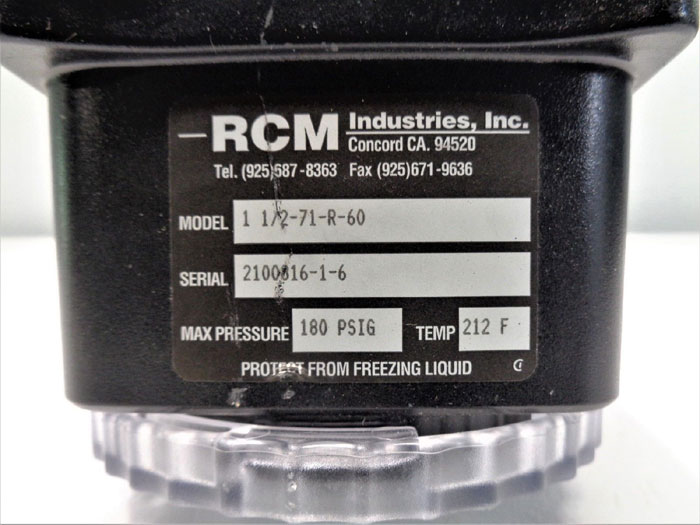 RCM Industries .5 to 60 GPM Flo-Gage Flowmeter, Bronze, 1 1/2-71-R-60