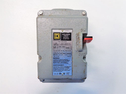 Square D Explosion Proof Manual Starter, Class 2510, Type MBR 2, Series A