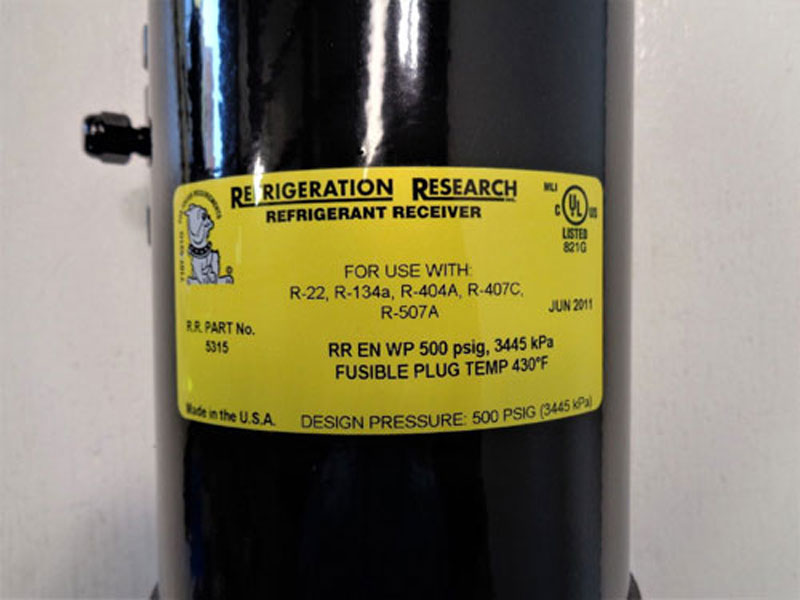 Lot of (2) Refrigeration Research Refrigerant Receiver 5315